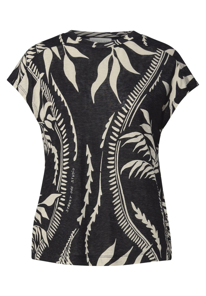 Bedrucktes Leinen-Look Shirt