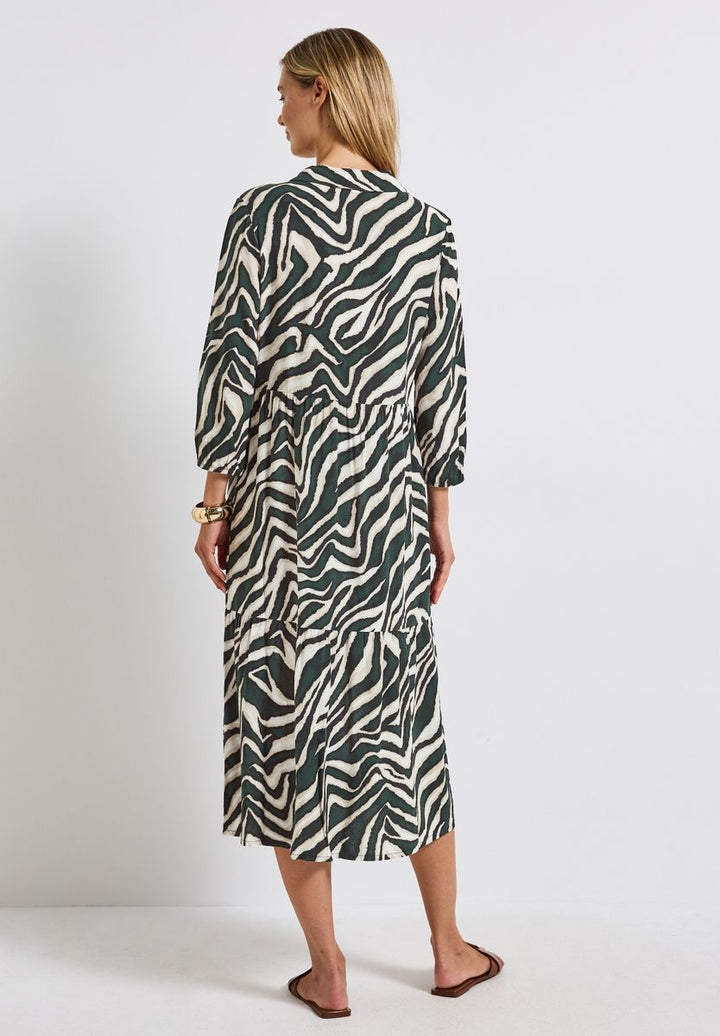 Gemustertes Volant-Kleid
