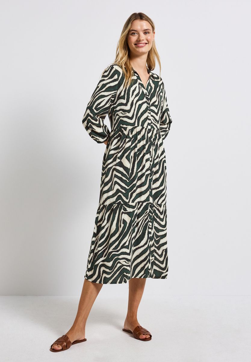 Gemustertes Volant-Kleid