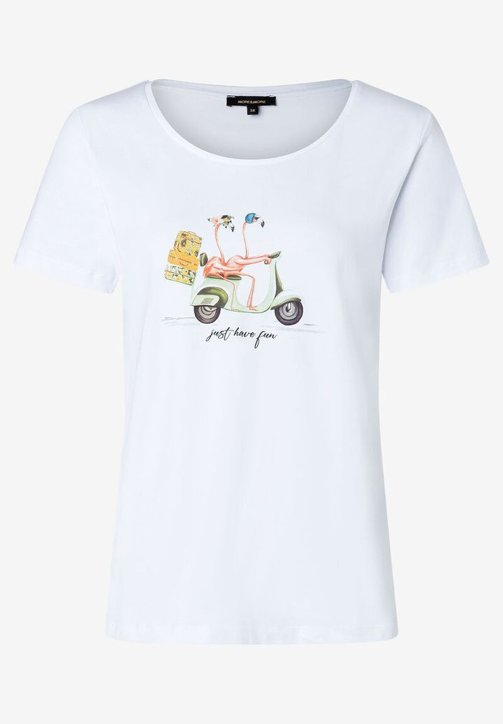 T-Shirt mit Flamingo  weiß  Sommer-Kollektion