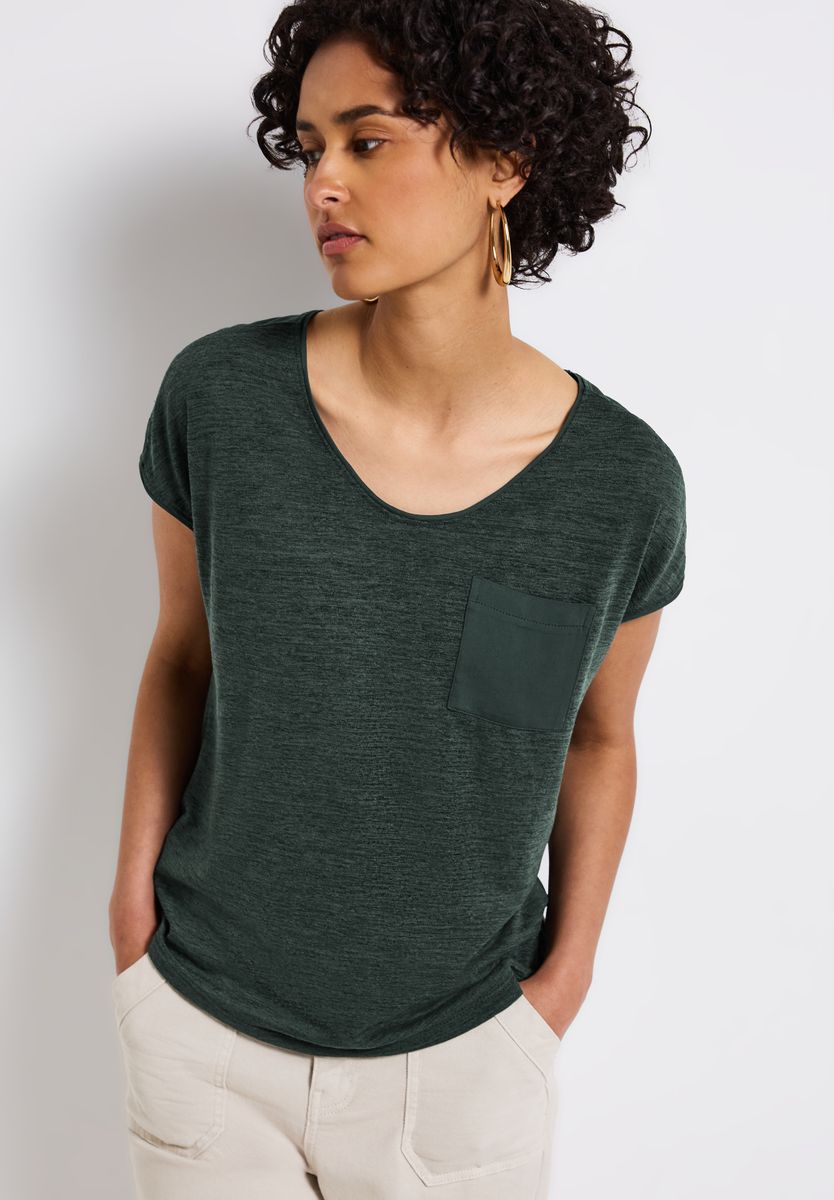 Leinen-Look T-Shirt