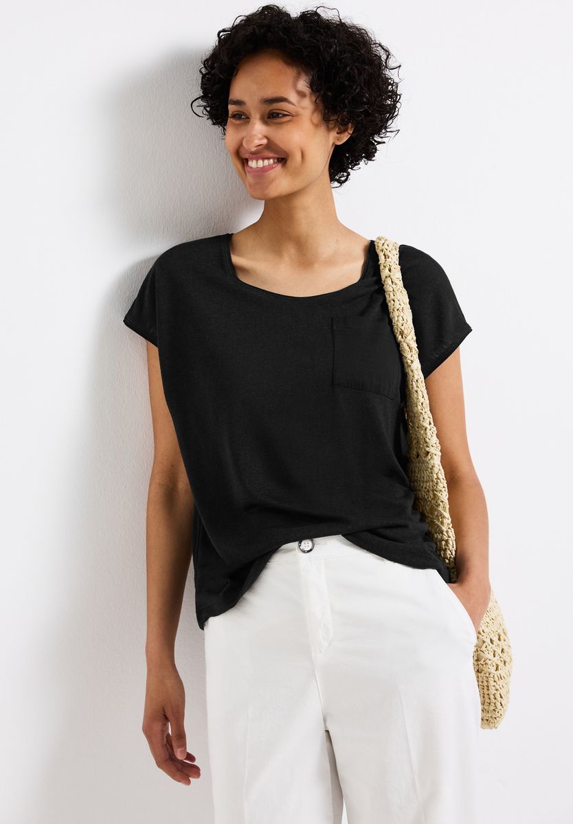 Leinen-Look T-Shirt