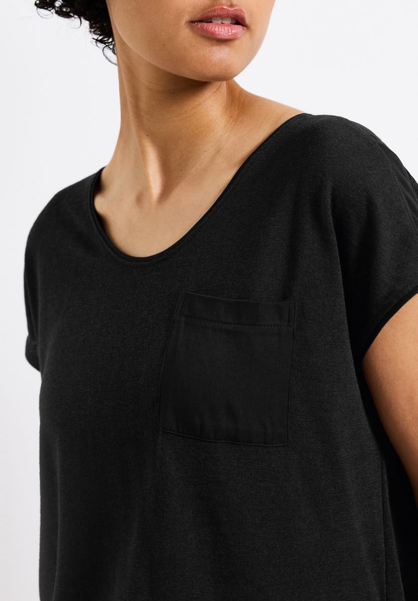 Leinen-Look T-Shirt