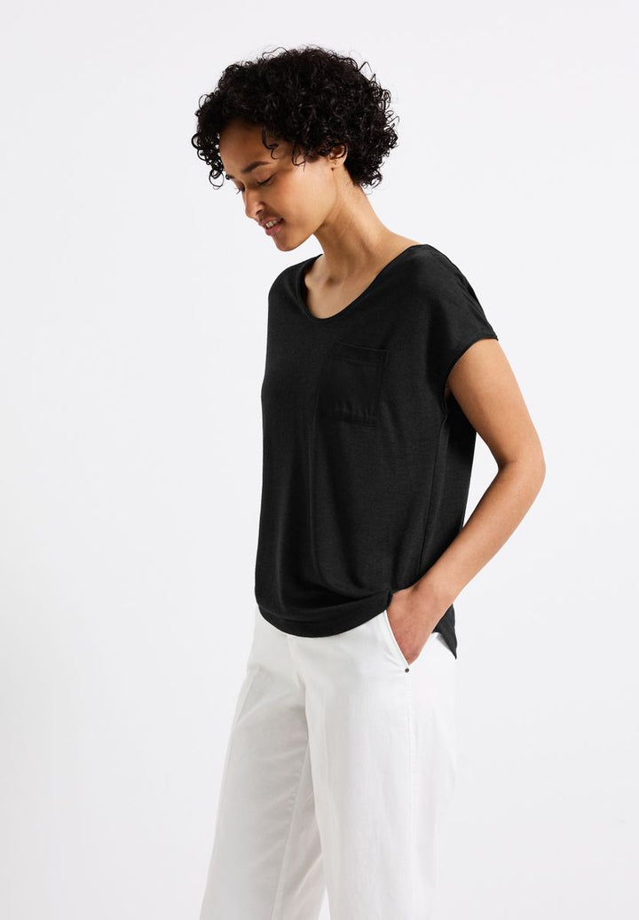 Leinen-Look T-Shirt