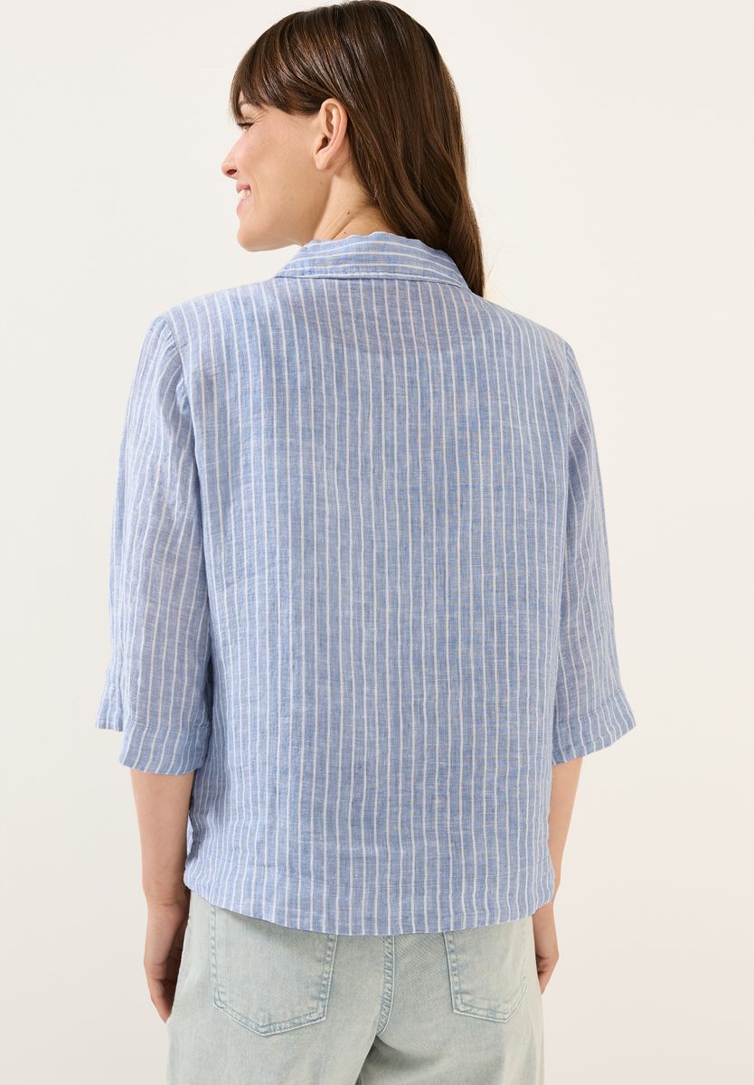 Gestreifte Leinen-Hemdbluse