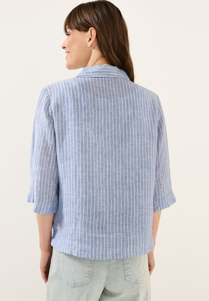 Gestreifte Leinen-Hemdbluse
