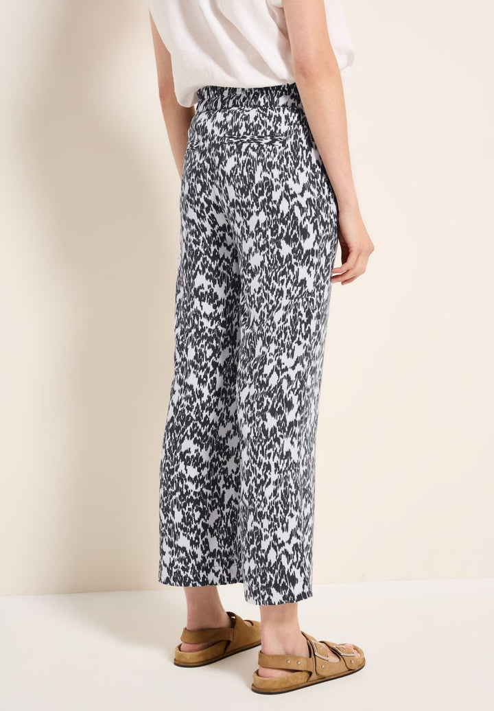 Gemusterte Wide Leg Hose