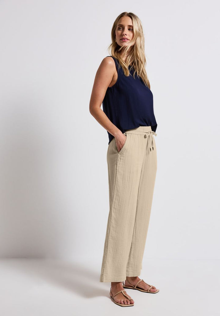 Wide Leg Musselin Hose