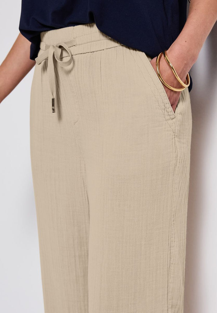 Wide Leg Musselin Hose