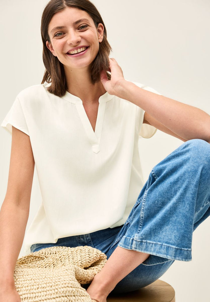 Blusenshirt in Unifarbe