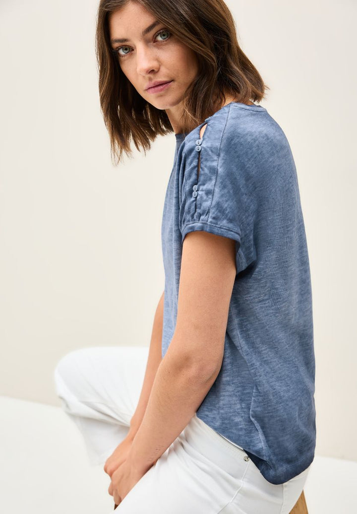 T-Shirt mit Knopfdetail