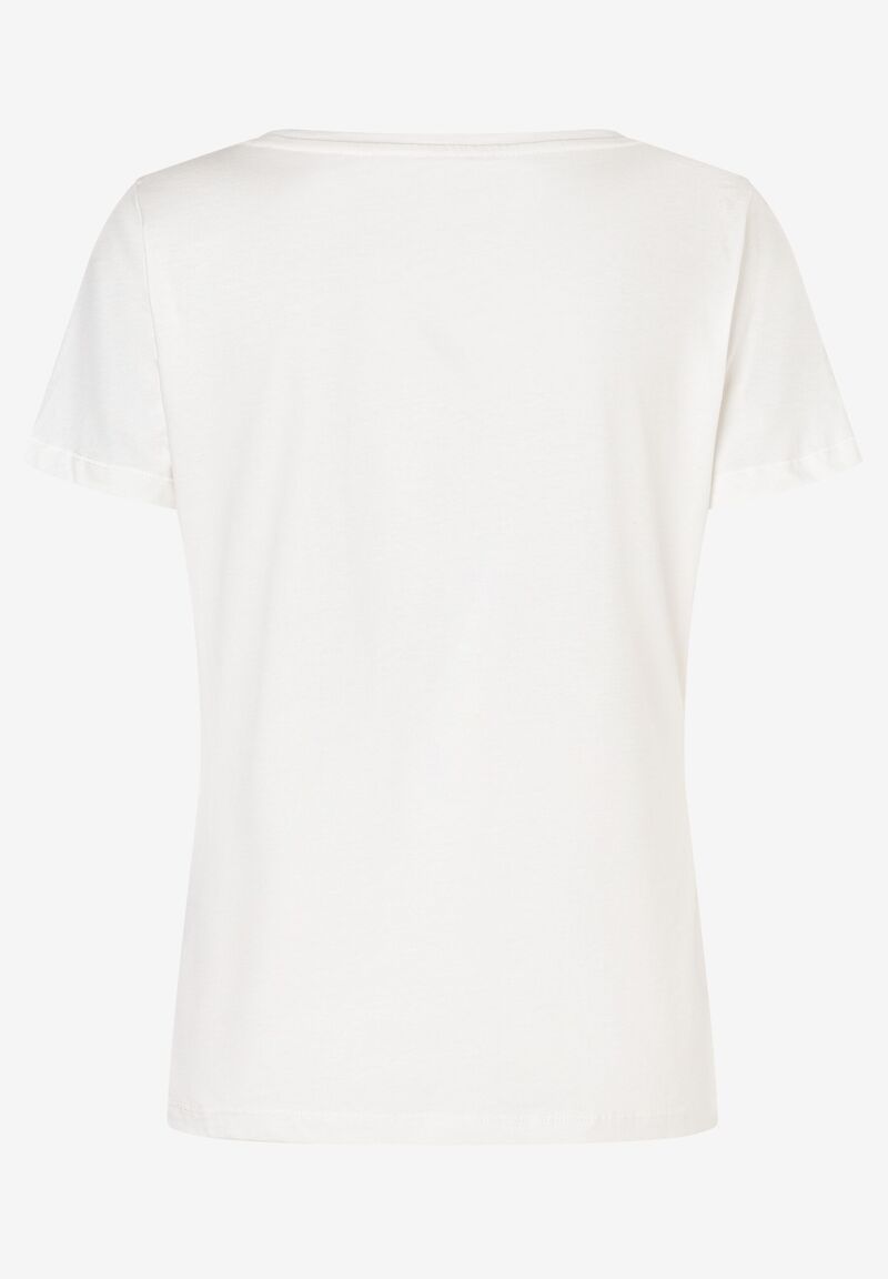 T-Shirt mit Steinchen-Schrift  ecru  Sommer-Kollektion