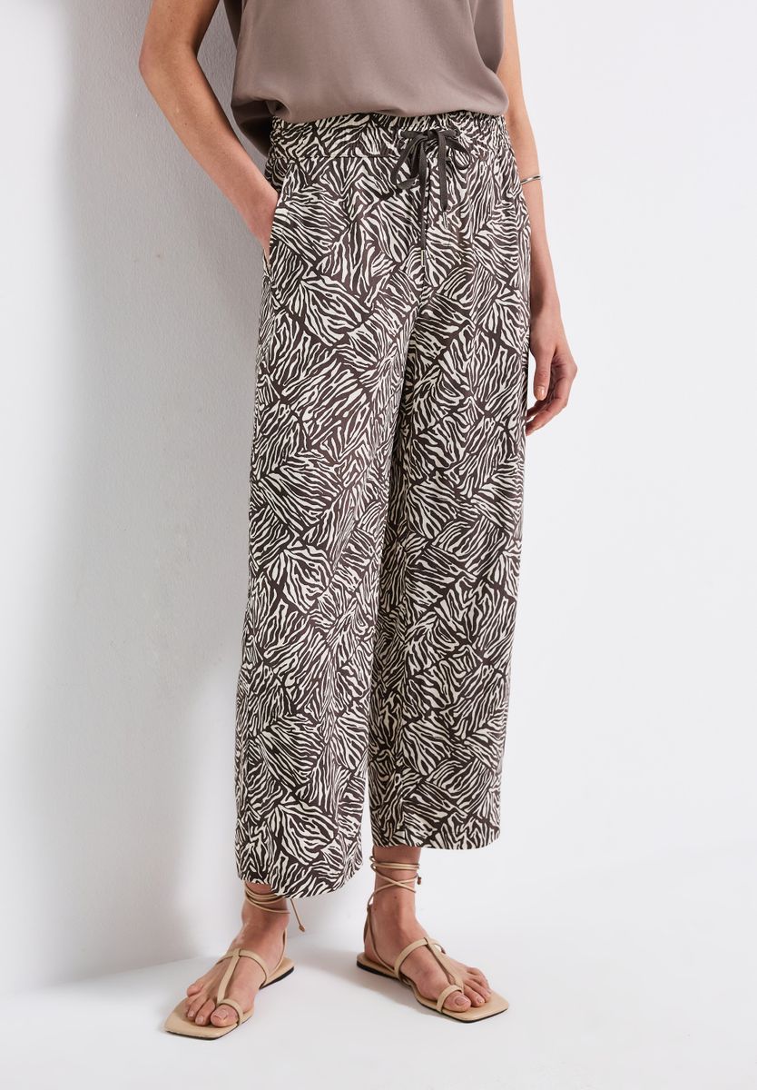 Gemusterte Wide Leg Hose