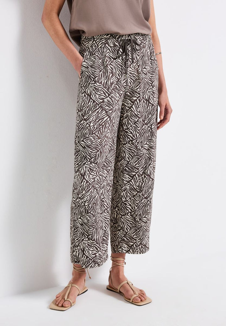 Gemusterte Wide Leg Hose