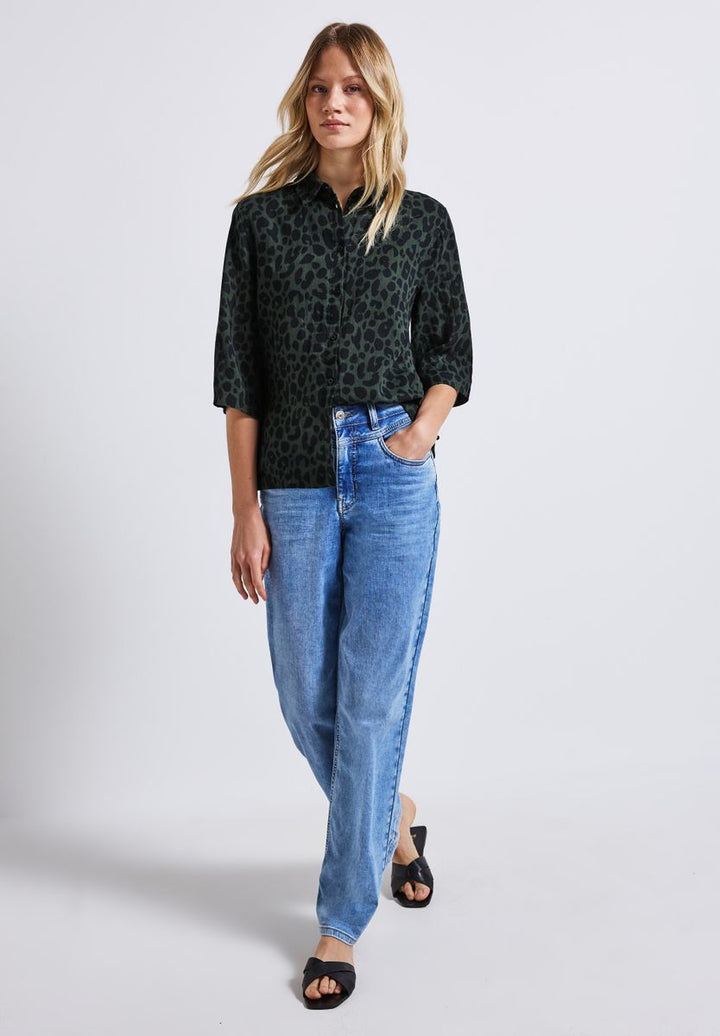 Gemusterte Hemdbluse