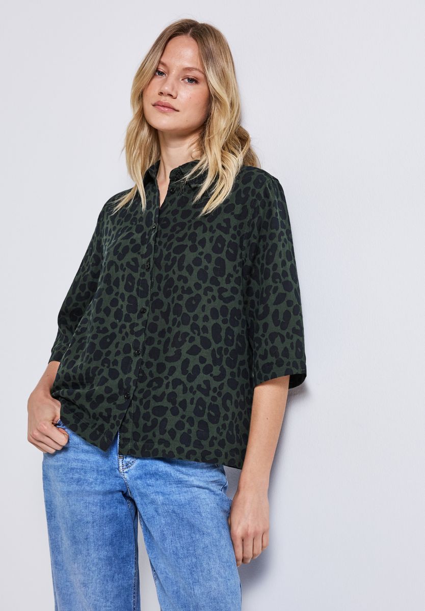 Gemusterte Hemdbluse