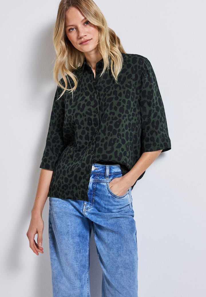 Gemusterte Hemdbluse