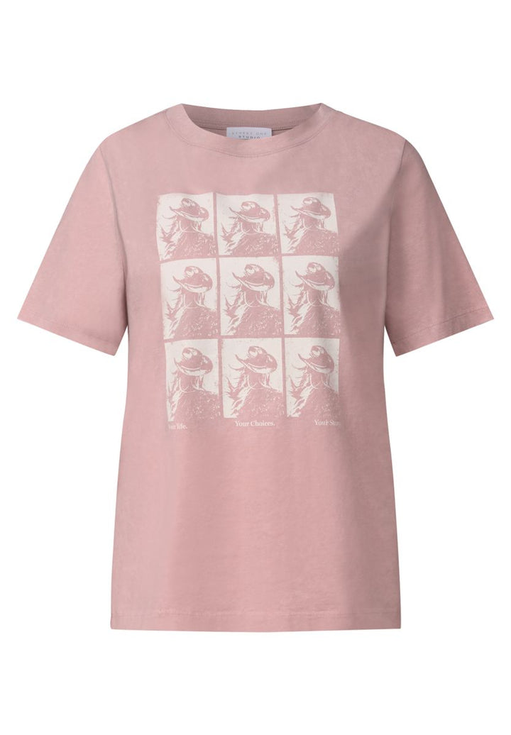 Washed-Look Shirt mit Print
