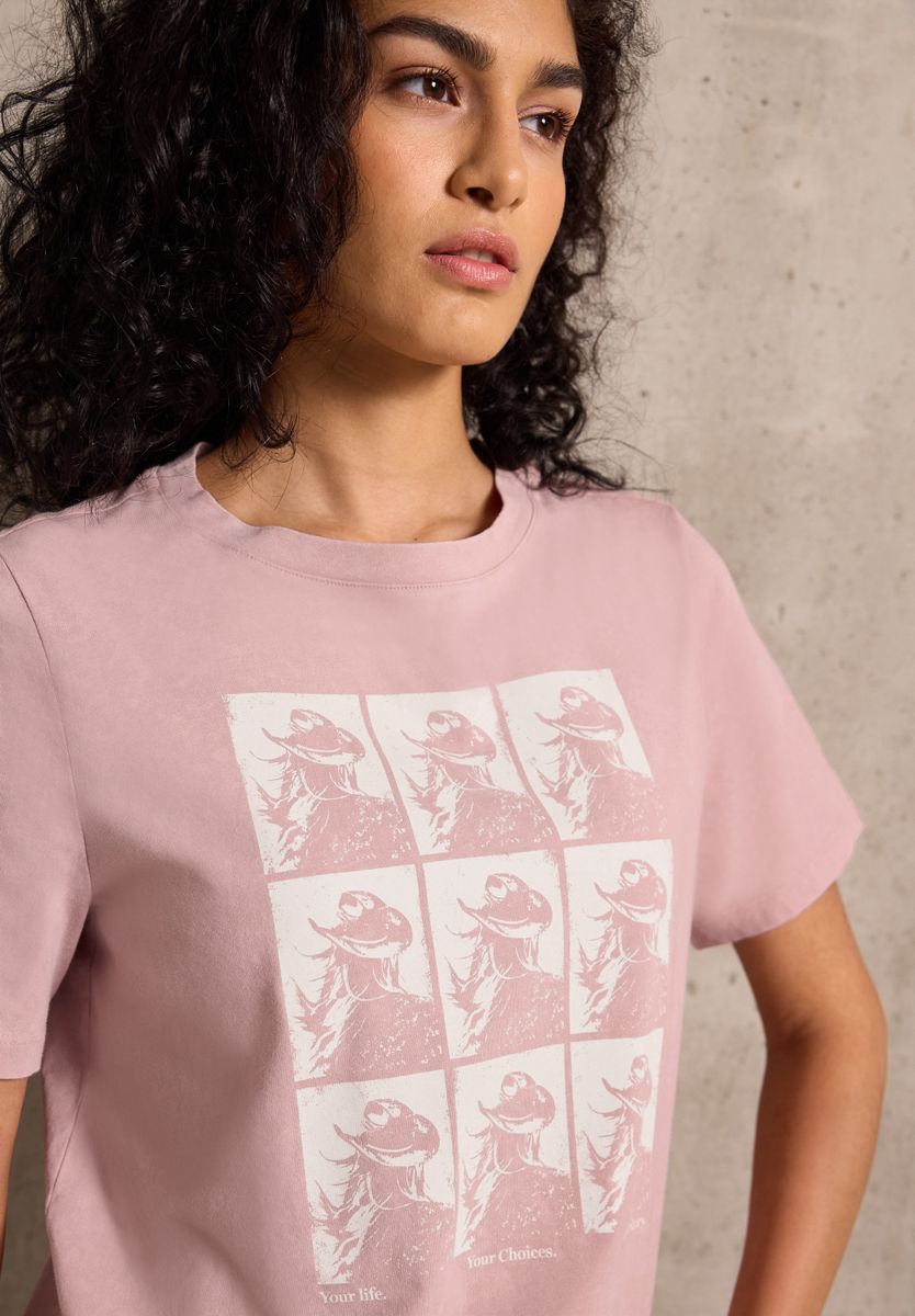 Washed-Look Shirt mit Print