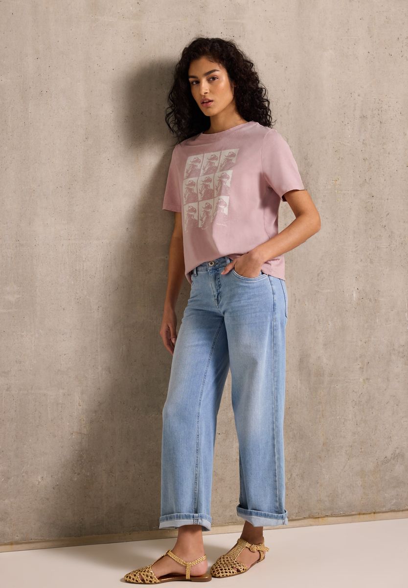 Washed-Look Shirt mit Print
