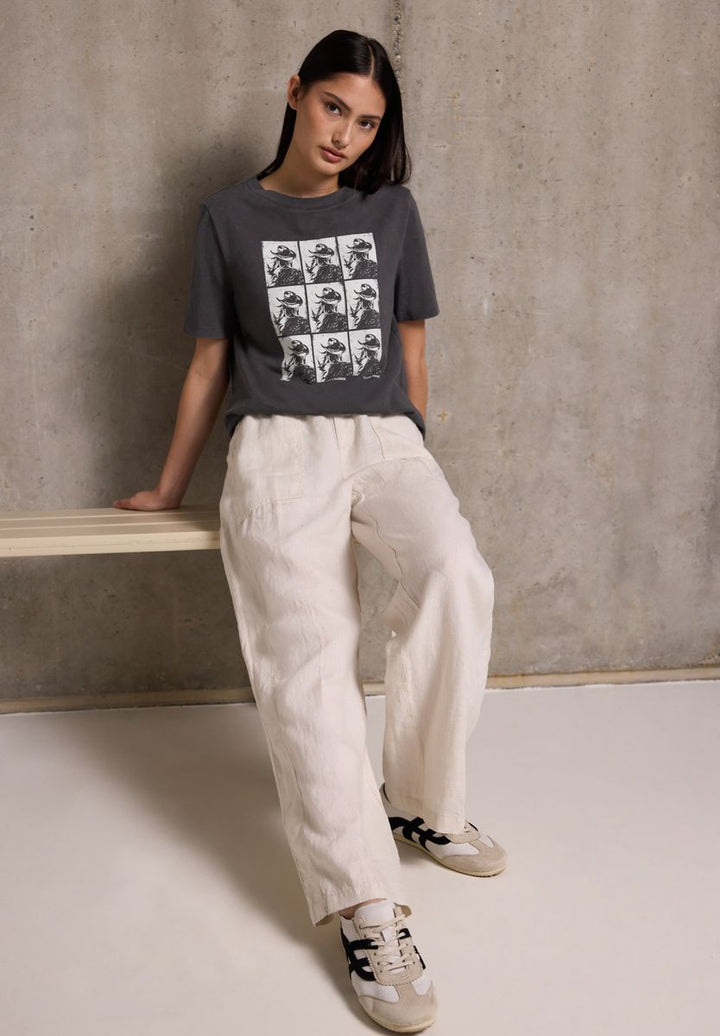 Washed-Look Shirt mit Print