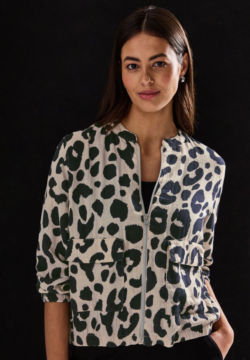 Gemusterter Musselin Blouson