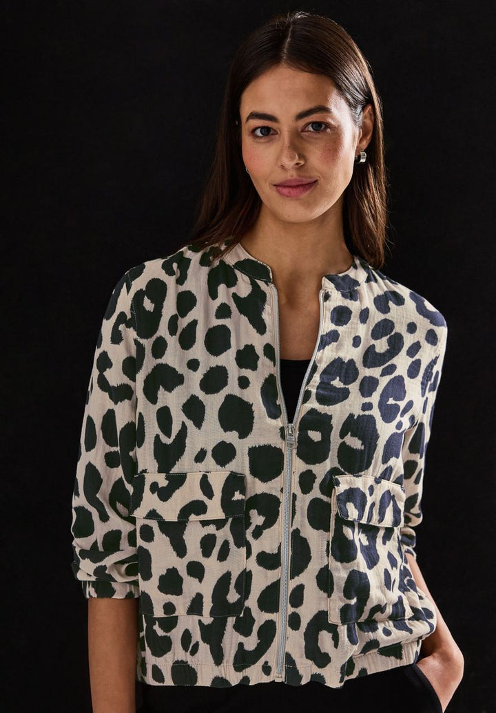 Gemusterter Musselin Blouson