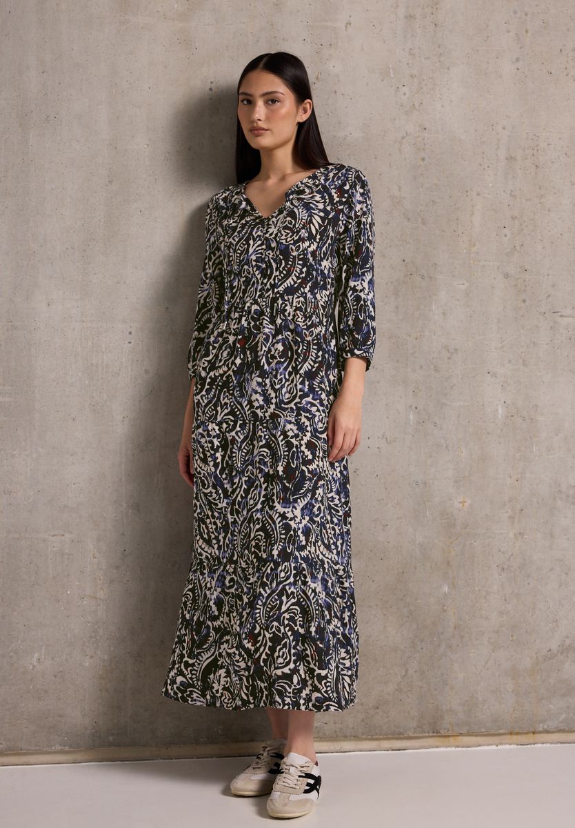 Gemustertes Volant-Kleid