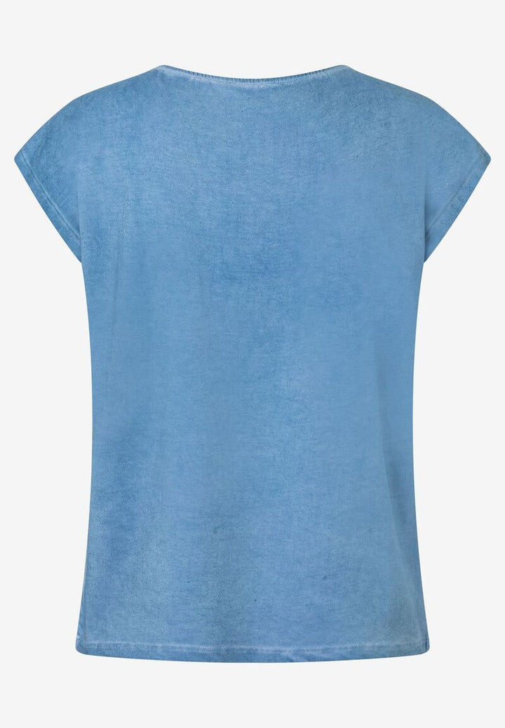 T-Shirt mit Schriften  indigo  Sommer-Kollektion