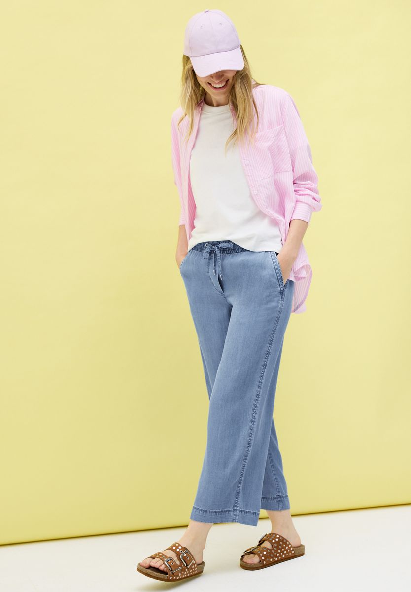Wide Leg Lyocell-Hose