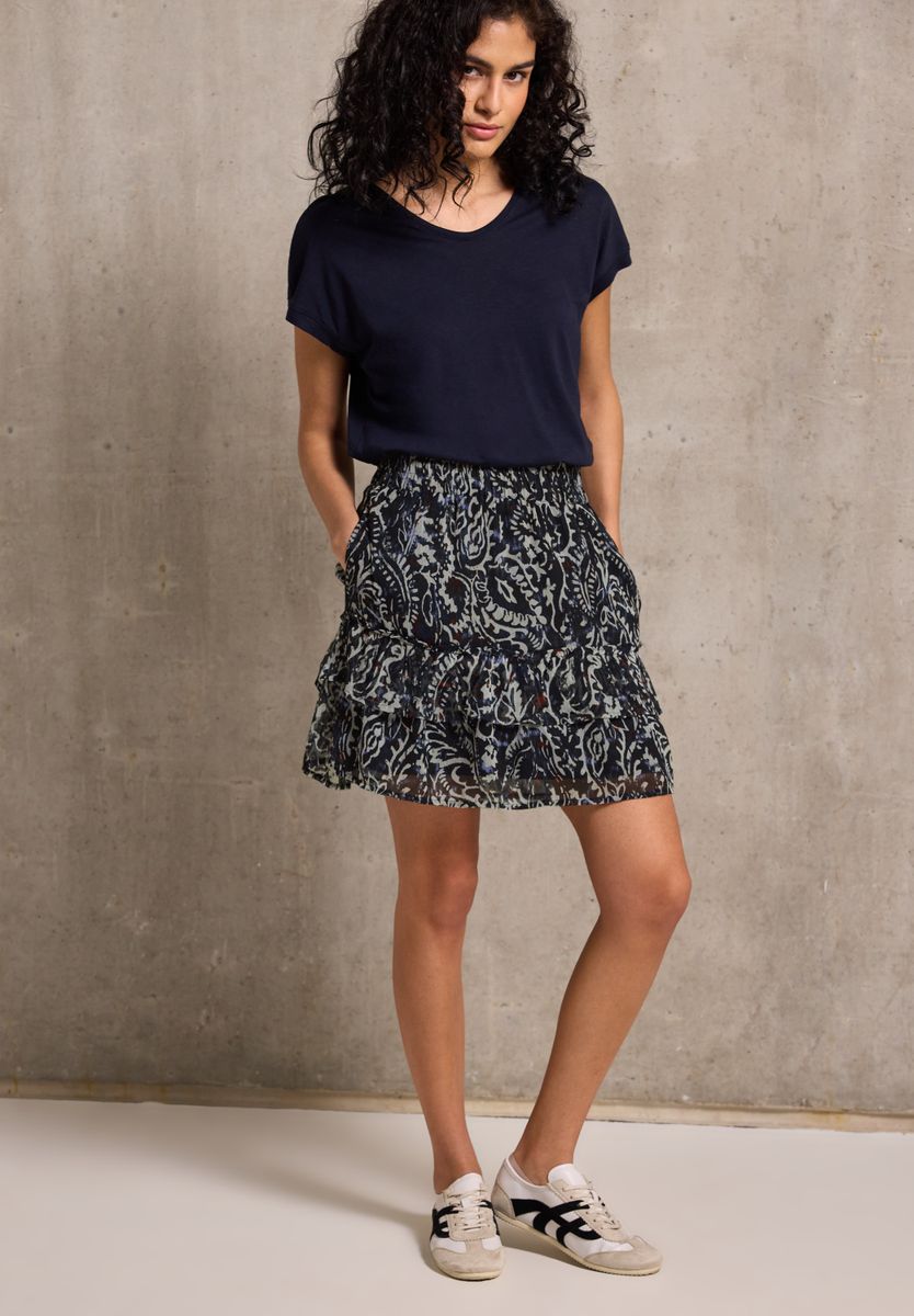 Chiffon-Rock mit Volants