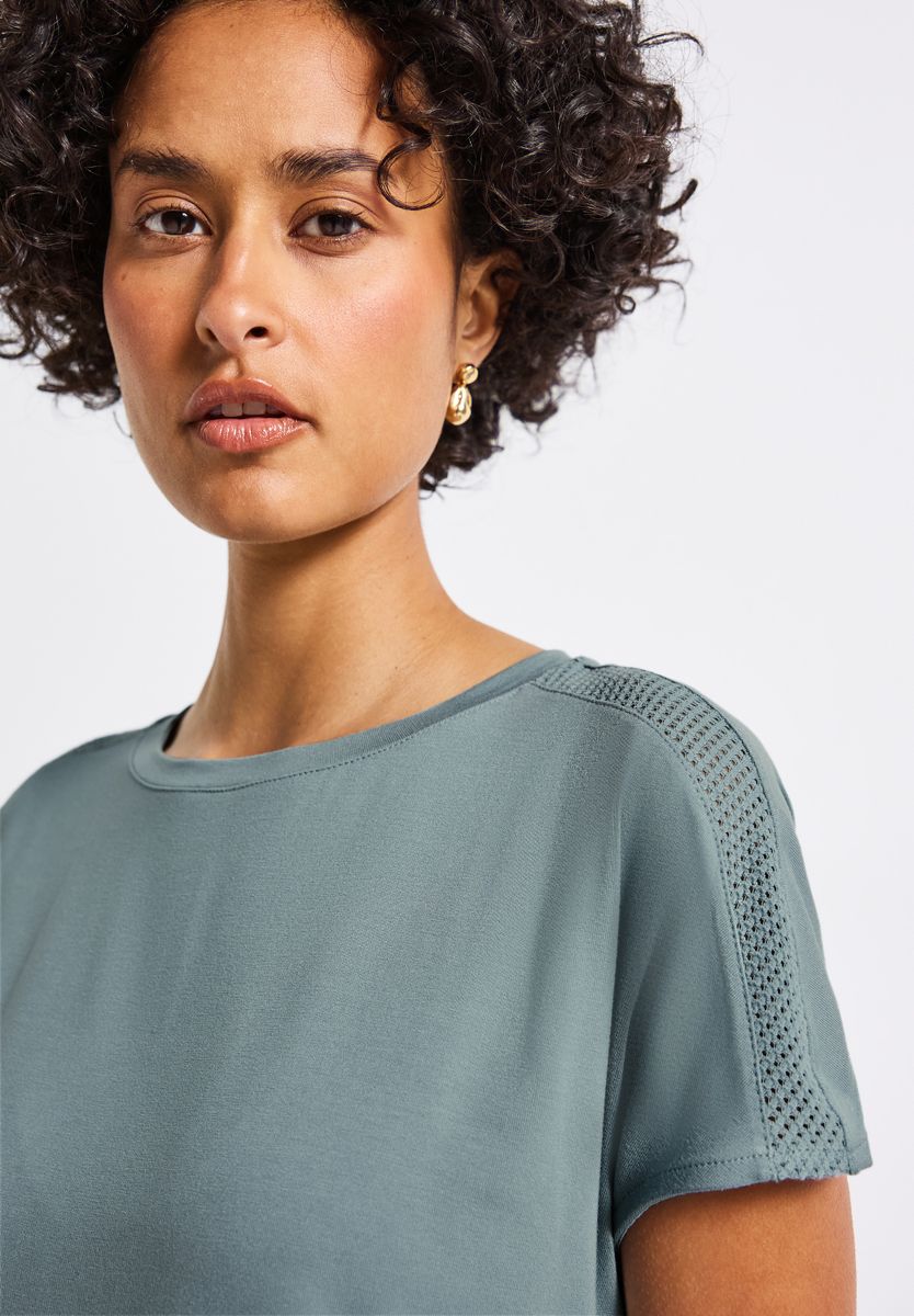 Jersey-Shirt mit Mesh-Detail