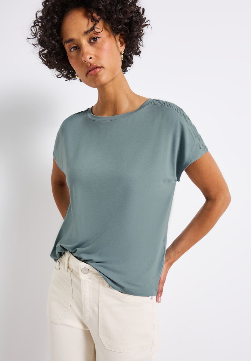 Jersey-Shirt mit Mesh-Detail