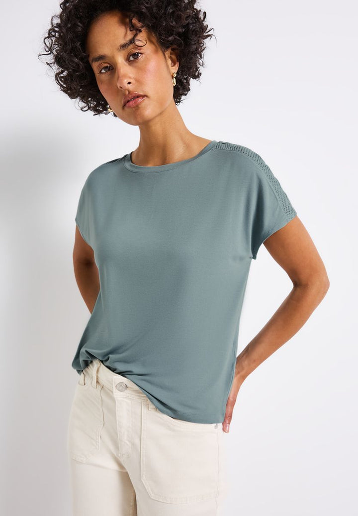 Jersey-Shirt mit Mesh-Detail