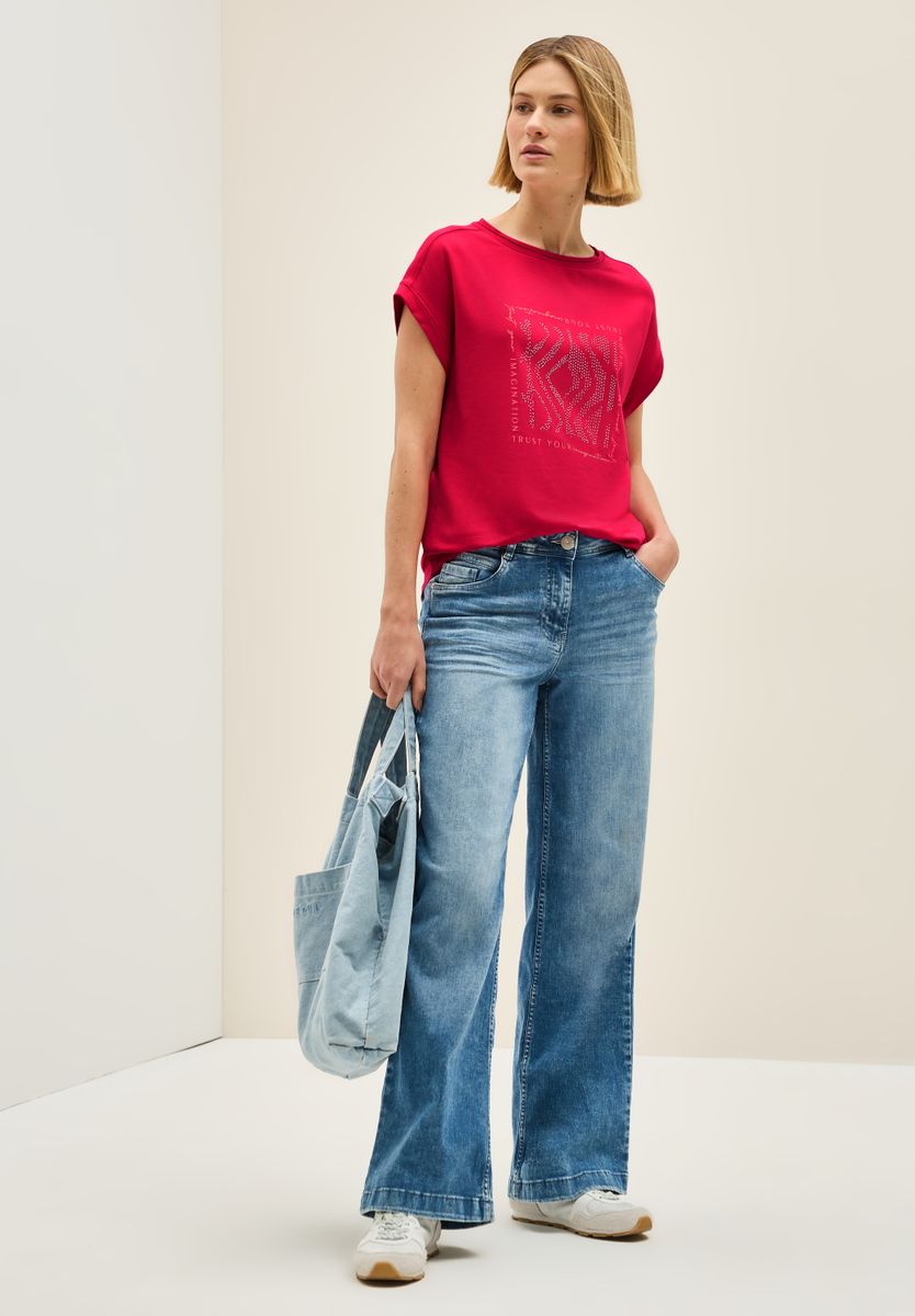 Shirt mit Glitzer-Print