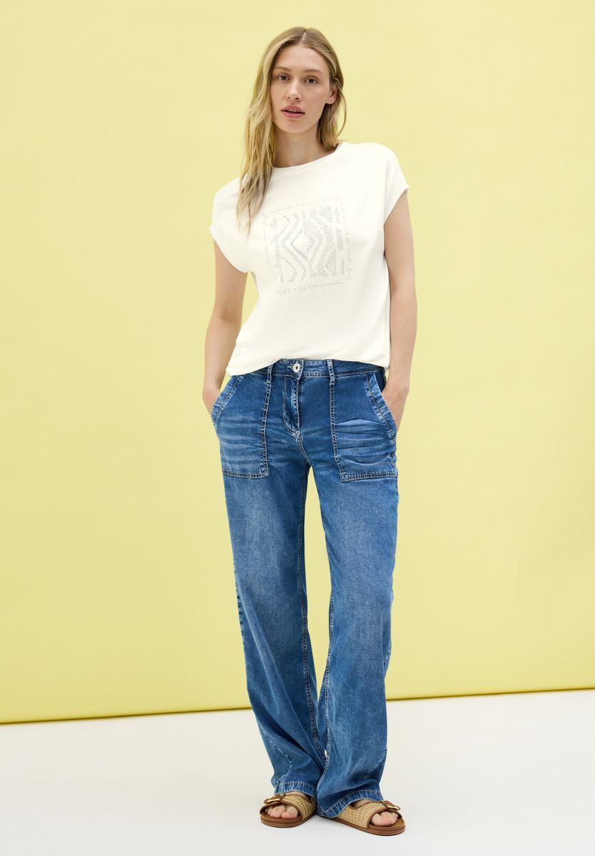 Shirt mit Glitzer-Print