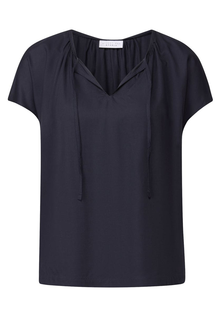 Viskosebluse mit Raffung