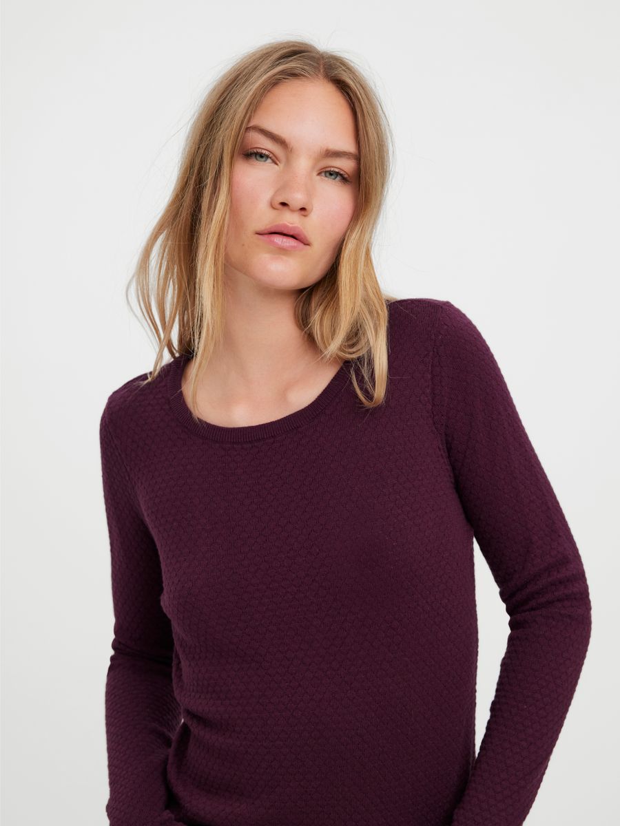 VMCARE STRUCTURE LS O-NECK BLOU NOOS