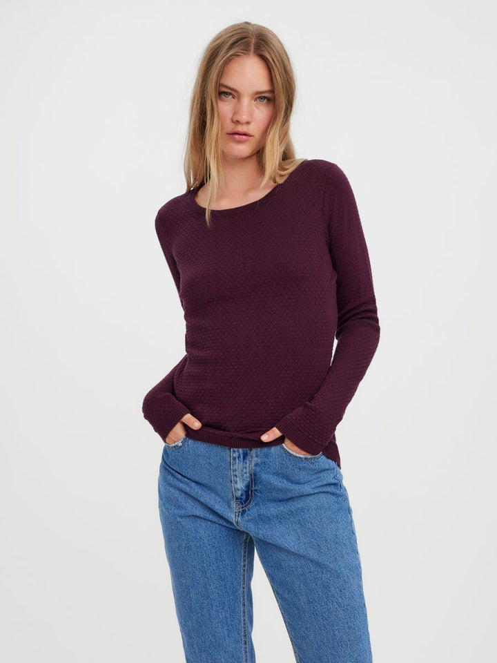 VMCARE STRUCTURE LS O-NECK BLOU NOOS