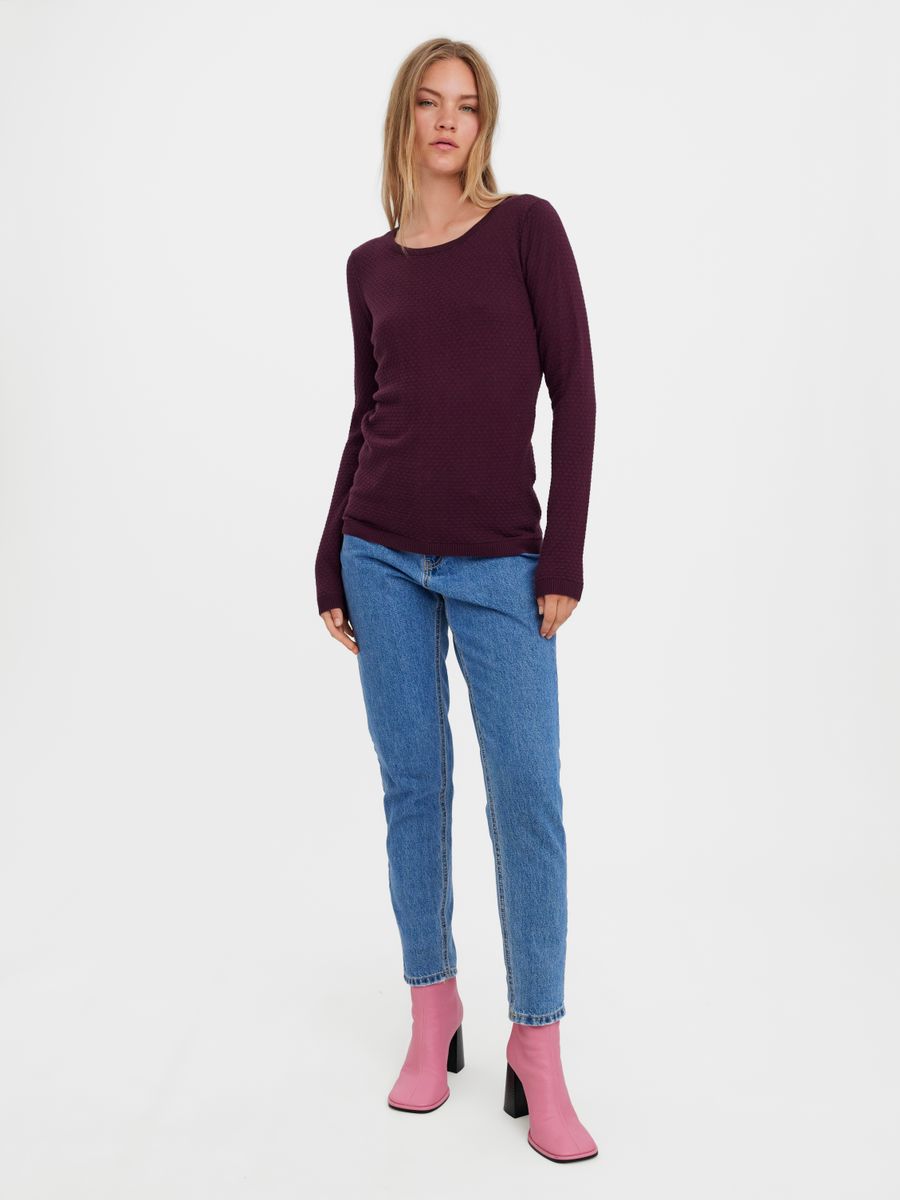 VMCARE STRUCTURE LS O-NECK BLOU NOOS