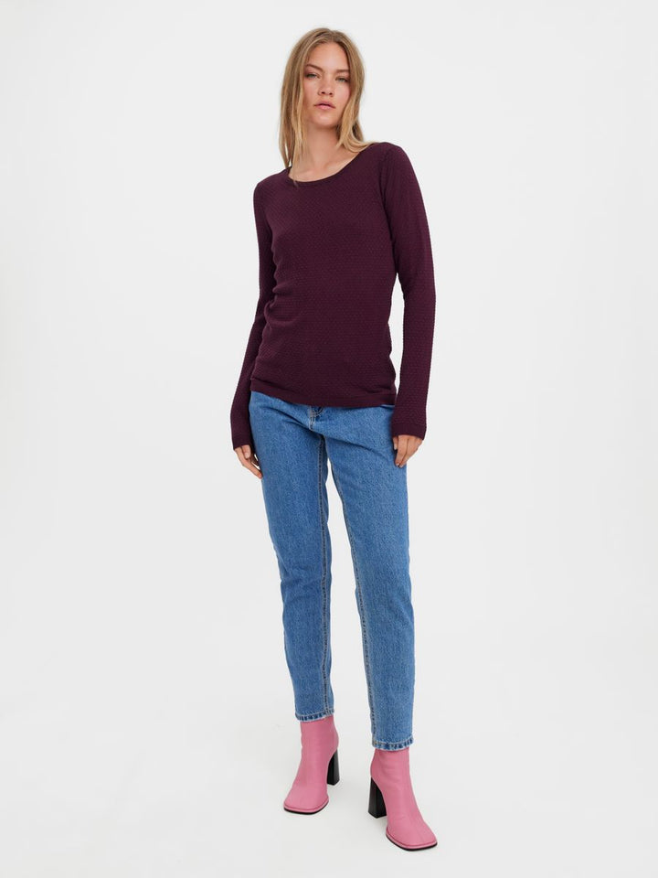VMCARE STRUCTURE LS O-NECK BLOU NOOS