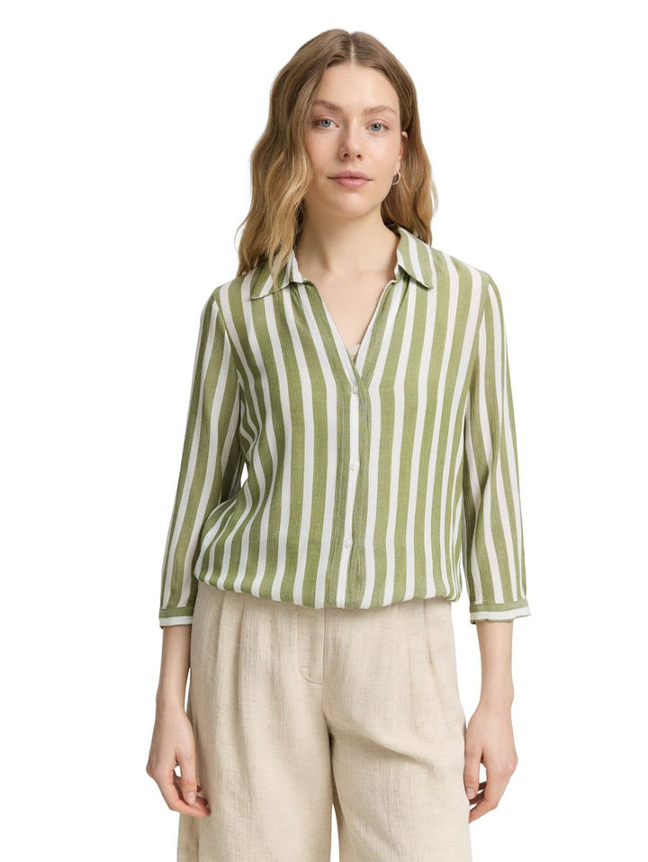 Regular Fit Bluse in Knitter-Optik