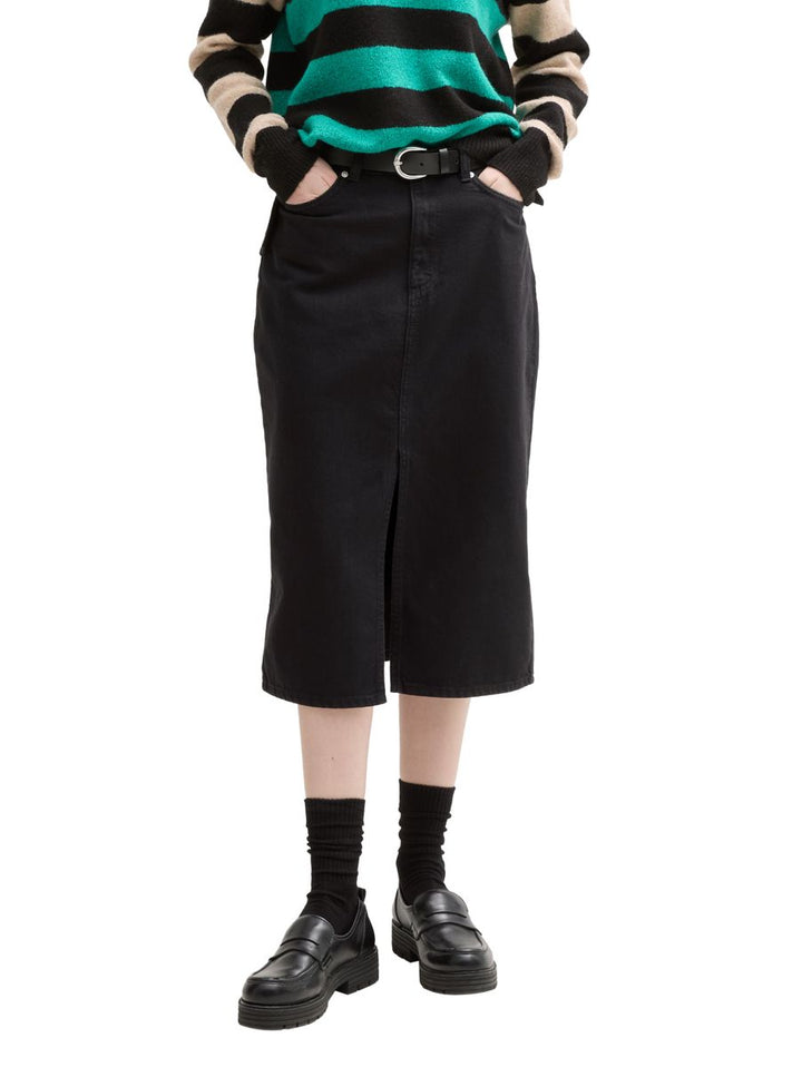 Midi-Jeansrock mit Schlitz