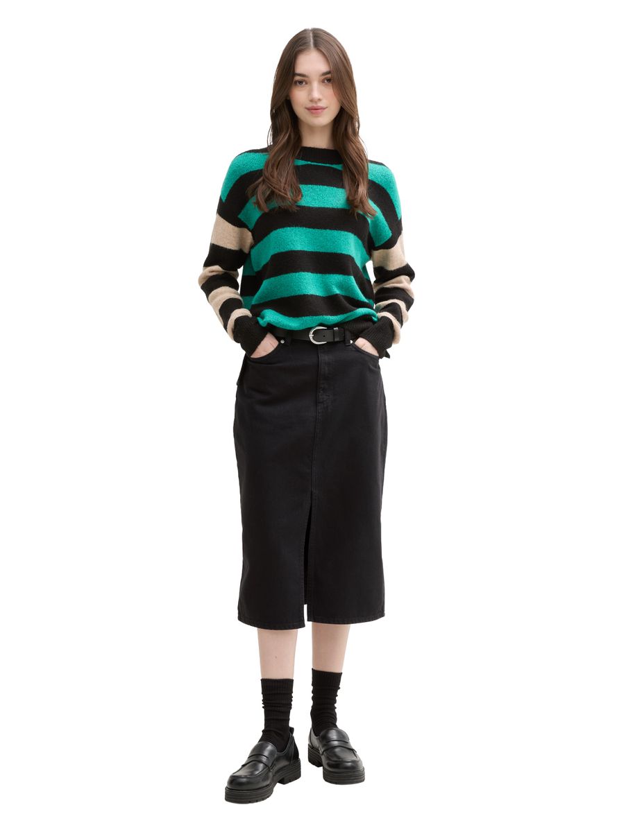 Midi-Jeansrock mit Schlitz