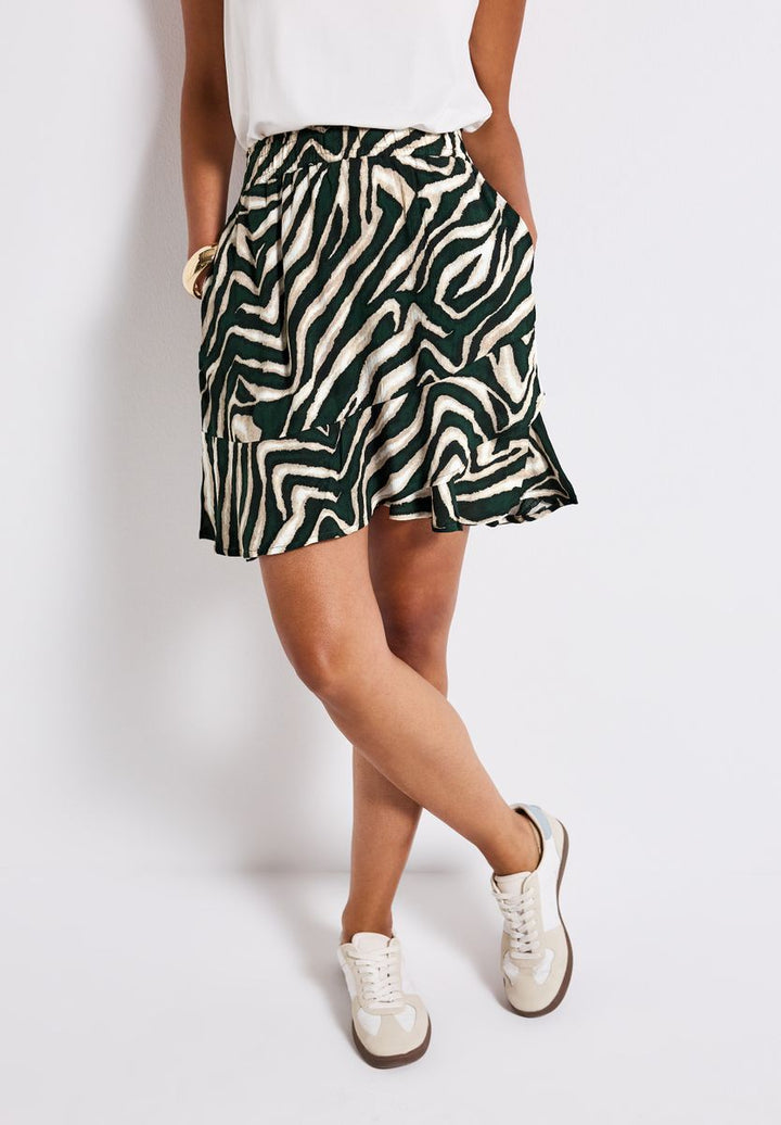 Gemusterter Skort mit Volant