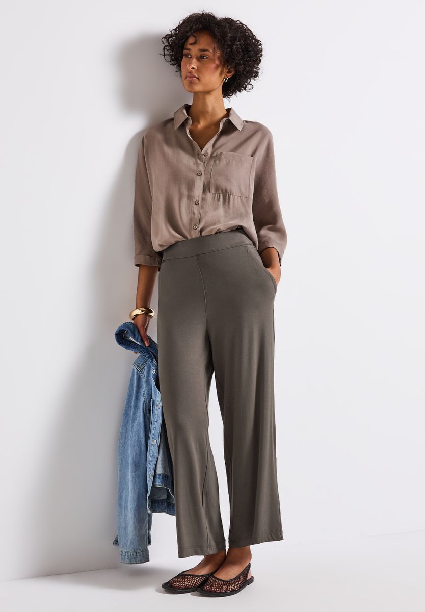 Wide Leg Jersey-Hose