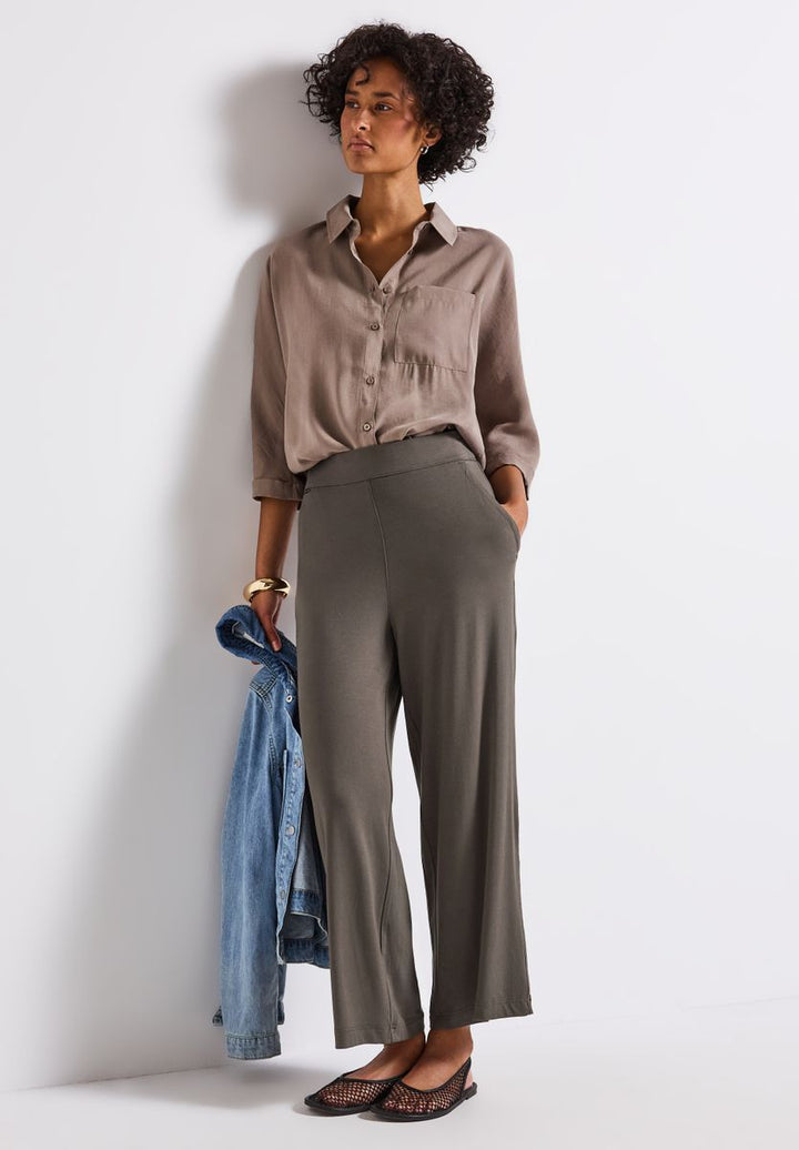 Wide Leg Jersey-Hose