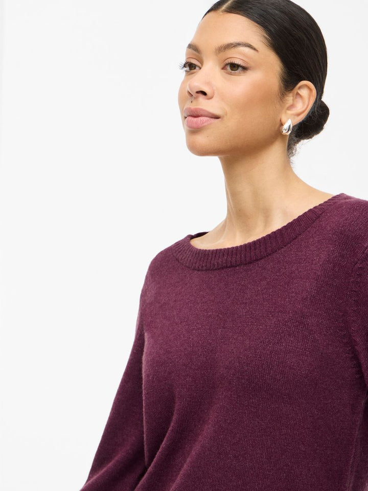 VIRIL O-NECK L/S  KNIT TOP - NOOS