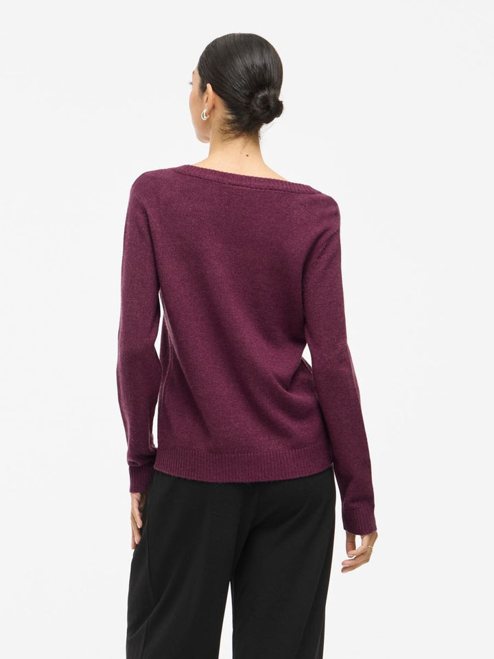 VIRIL O-NECK L/S  KNIT TOP - NOOS