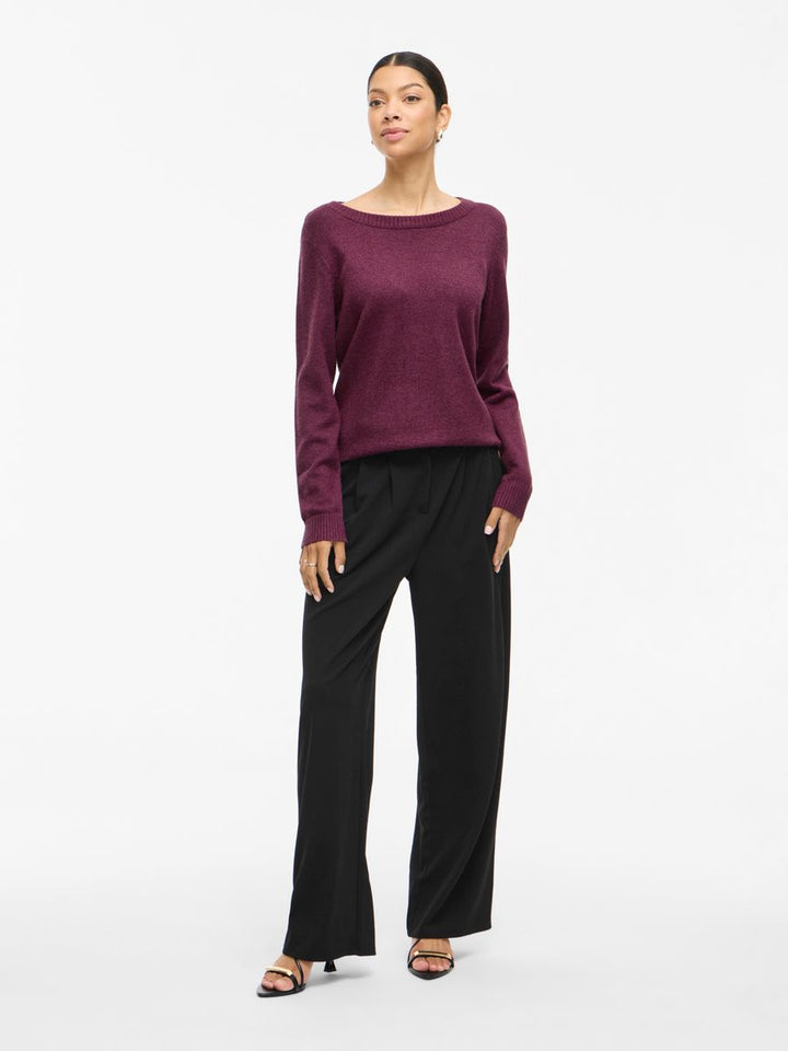 VIRIL O-NECK L/S  KNIT TOP - NOOS